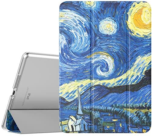 TiMOVO Cover per iPad 9 Generazione 2021/iPad 8 Generazione 2020/iPad 7 Generazione 2019, Custodia con Guscio Posteriore Traslucido Smart Cover con Auto Svegliati/Sonno per iPad 10.2", Notte Stellata