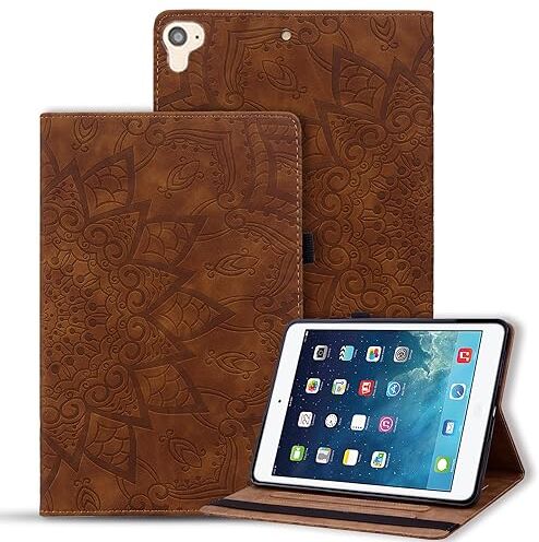 Vaitasy Custodia iPad 6th/5th Generation 9.7 Pollici 2018/2017 Cover Auto Svegliati/Sonno Custodia con Supporto Funzione per iPad 9.7" iPad Air 2/ Air 1 Mandala Marrone