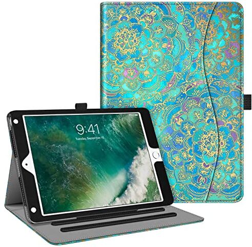 FINTIE Custodia per iPad 9.7 Pollici 2018 2017, iPad Air 2, iPad Air [Multi-angli] Folio Pieghevole Cover Protettiva Case Auto Sveglia/Sonno (con Tasca per Le Schede), Shades of Blue