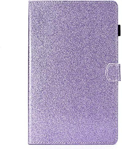 HereMore Cover Samsung Galaxy Tab E 9.6 SM-T560/T561N, Custodia Brillantini Glitter Antiurto Protettiva Caso con Porta Penna e Tasca per Le Schede per Samsung Galaxy Tab E 9.6" Tablet, Viola