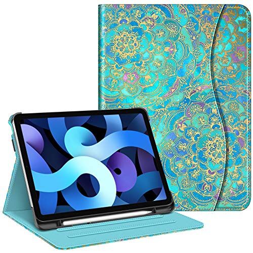 FINTIE Custodia per iPad Air 5a Generazione (2022) / 4a Generazione (2020) 10.9 Pollici con Pencil Holder, Multi-angli Slim Fit Folio Cover Case con Pocket e Auto Svegliati/Sonno, Shades of Blue