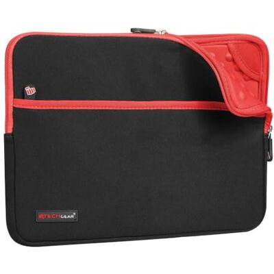 TECHGEAR Custodia Cover Copertina protettiva manicotto in neoprene Sottile con interno antiurto bolle per il Apple iPad Pro 12.9", Samsung Pro 12.2, Book 12", Microsoft Pro 4/3/2 e altri Rosso TECHGEAR Custodia Cover Copertina protettiva manicotto in neoprene Sottile con interno antiurto bolle per il Apple iPad Pro 12.9", Samsung Pro 12.2, Book 12", Microsoft Pro 4/3/2 e altri Rosso