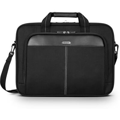 Targus Slim Briefcase with Crossbody Shoulder Bag, Custodia Classica per Notebook da 16" con Caricamento dall'alto, Nero, 15.6 Targus Slim Briefcase with Crossbody Shoulder Bag, Custodia Classica per Notebook da 16" con Caricamento dall'alto, Nero, 15.6