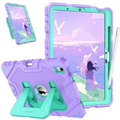FINTIE Cover per iPad Air 11" M4/M3/M2 (2026/2025/2024) con Portapenne Custodia per iPad Air 5a/4a Gen 10,9" (2022/2020), Antiurto Robusta Protettiva Case con Supporto Integrato, Viola+Verde FINTIE Cover per iPad Air 11" M4/M3/M2 (2026/2025/2024) con Portapenne Custodia per iPad Air 5a/4a Gen 10,9" (2022/2020), Antiurto Robusta Protettiva Case con Supporto Integrato, Viola+Verde