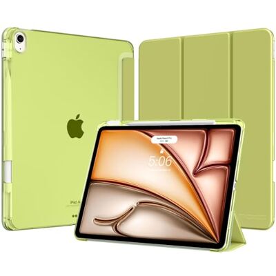 MoKo Cover per iPad Air 13 Pollici Case (M4/M3/M2) con Portapenna Cover per iPad Air 13 2026/2025/2024, Trifold Sottile Leggera Custodia con Retro in PC Rigido Traslucido,VerdeFelceSelvatica MoKo Cover per iPad Air 13 Pollici Case (M4/M3/M2) con Portapenna Cover per iPad Air 13 2026/2025/2024, Trifold Sottile Leggera Custodia con Retro in PC Rigido Traslucido,VerdeFelceSelvatica