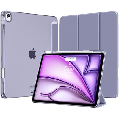MoKo Cover per iPad Air 13 Pollici Case (M4/M3/M2) con Portapenna Cover per iPad Air 13 2026/2025/2024, Trifold Sottile Leggera Custodia con Retro in PC Rigido Traslucido, Foschia Viola MoKo Cover per iPad Air 13 Pollici Case (M4/M3/M2) con Portapenna Cover per iPad Air 13 2026/2025/2024, Trifold Sottile Leggera Custodia con Retro in PC Rigido Traslucido, Foschia Viola