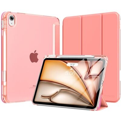 MoKo Cover per iPad Air 11 Pollici (M4/M3/M2) 2026/2025/2024 con Portapenna Cover per iPad Air 5a/4a Gen 10,9" 2022/2020, Custodia iPad Air Trifold Leggera con Retro PC Rigido Traslucido,ConchigliaRosa MoKo Cover per iPad Air 11 Pollici (M4/M3/M2) 2026/2025/2024 con Portapenna Cover per iPad Air 5a/4a Gen 10,9" 2022/2020, Custodia iPad Air Trifold Leggera con Retro PC Rigido Traslucido,ConchigliaRosa