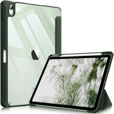 FINTIE Cover per iPad Air 11" M4/M3/M2 (2026-2024)/iPad Air 5a&4a Gen 10,9" con Portapenne Sottile Leggero Trasparente Custodia Posteriore con Bordo in TPU, Verde Alpino FINTIE Cover per iPad Air 11" M4/M3/M2 (2026-2024)/iPad Air 5a&4a Gen 10,9" con Portapenne Sottile Leggero Trasparente Custodia Posteriore con Bordo in TPU, Verde Alpino