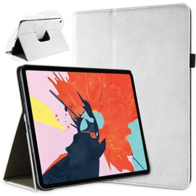 doupi Deluxe Custodia per iPad PRO (11 Pollici) 2018, 360 Gradi Rotable Protezione con Smart Funzione Sleep/Wake Up Etui Stare in Piedi Protettiva, Bianco doupi Deluxe Custodia per iPad PRO (11 Pollici) 2018, 360 Gradi Rotable Protezione con Smart Funzione Sleep/Wake Up Etui Stare in Piedi Protettiva, Bianco