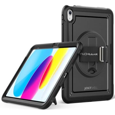 TECHGEAR JOLT-SHELL Custodia per Apple iPad 11a / 10a generazione 10,9" / iPad 11 2025, Resistente, Antiurto, Sottile con Supporto Rotante a 360 Gradi e Cinturino da Polso TECHGEAR JOLT-SHELL Custodia per Apple iPad 11a / 10a generazione 10,9" / iPad 11 2025, Resistente, Antiurto, Sottile con Supporto Rotante a 360 Gradi e Cinturino da Polso