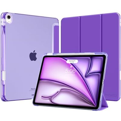 MoKo Cover per iPad Air 13 Pollici Case (M4/M3/M2) con Portapenna Cover per iPad Air 13 2026/2025/2024, Trifold Sottile Leggera Custodia con Retro in PC Rigido Traslucido, Viola Intenso MoKo Cover per iPad Air 13 Pollici Case (M4/M3/M2) con Portapenna Cover per iPad Air 13 2026/2025/2024, Trifold Sottile Leggera Custodia con Retro in PC Rigido Traslucido, Viola Intenso