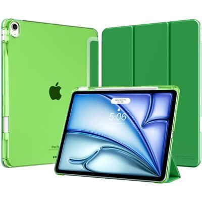 MoKo Cover per iPad Air 13 Pollici Case (M4/M3/M2) con Portapenna Cover per iPad Air 13 2026/2025/2024, Trifold Sottile Leggera Custodia con Retro in PC Rigido Traslucido, Verde Bosco MoKo Cover per iPad Air 13 Pollici Case (M4/M3/M2) con Portapenna Cover per iPad Air 13 2026/2025/2024, Trifold Sottile Leggera Custodia con Retro in PC Rigido Traslucido, Verde Bosco