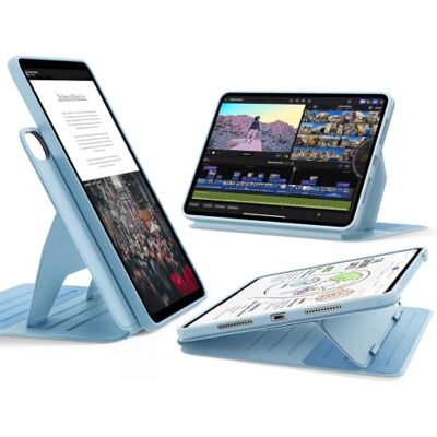 ESR Cover per iPad Air 11" M4/M3/M2, iPad Air 5a/4a Gen 10.9", Blu Fresco Girevole con Custodia Magnetica Rimovibile, Supporto Regolabile in Verticale/Orizzontale, 9 Angoli, Serie Shift ESR Cover per iPad Air 11" M4/M3/M2, iPad Air 5a/4a Gen 10.9", Blu Fresco Girevole con Custodia Magnetica Rimovibile, Supporto Regolabile in Verticale/Orizzontale, 9 Angoli, Serie Shift
