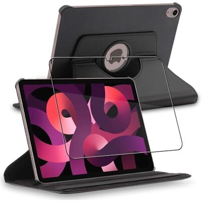 ebestStar Cover per iPad 10.9 (2022) Apple, Custodia Protezione Rotazione 360, Pelle PU, Nero + Vetro Temperato ebestStar Cover per iPad 10.9 (2022) Apple, Custodia Protezione Rotazione 360, Pelle PU, Nero + Vetro Temperato