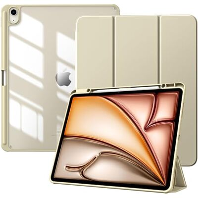 TiMOVO Cover per iPad Air 13 Pollici M4/M3/M2, Oro Champagne Con Portapenne, Custodia Protettiva Sottile con Supporto Trifold, Scocca Posteriore Trasparente, Auto Sveglia/Sonno TiMOVO Cover per iPad Air 13 Pollici M4/M3/M2, Oro Champagne Con Portapenne, Custodia Protettiva Sottile con Supporto Trifold, Scocca Posteriore Trasparente, Auto Sveglia/Sonno