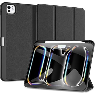 DUX DUCIS Domo Series Custodia in pelle PU con supporto a tre ante e portamatite per Apple iPad Pro 11-2024, colore: Nero DUX DUCIS Domo Series Custodia in pelle PU con supporto a tre ante e portamatite per Apple iPad Pro 11-2024, colore: Nero