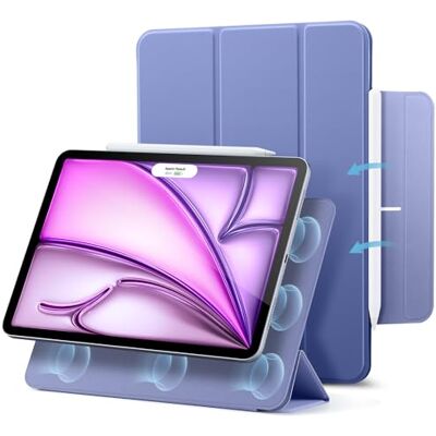ESR Cover per iPad Air 13" M4/M3/M2 (2026/2025/2024), iPad Pro 12.9 (6a/5a/4a Gen), Custodia Magnetica con Supporto Trifold, Aggancio Magnetico, Auto Attivazione/Standby, Viola ESR Cover per iPad Air 13" M4/M3/M2 (2026/2025/2024), iPad Pro 12.9 (6a/5a/4a Gen), Custodia Magnetica con Supporto Trifold, Aggancio Magnetico, Auto Attivazione/Standby, Viola