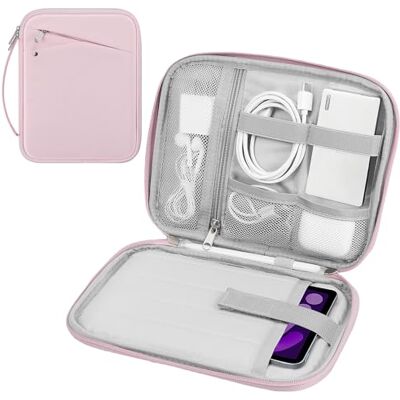 MoKo 7-8 pollici Tablet Sleeve Custodia da trasporto con maniglia, Borsa da viaggio protettiva imbottita per iPad Mini A17 Pro 8,3'' 2024, iPad Mini 6 8,3“ 2021, iPad Mini 5 7,9” 2019, Rosa MoKo 7-8 pollici Tablet Sleeve Custodia da trasporto con maniglia, Borsa da viaggio protettiva imbottita per iPad Mini A17 Pro 8,3'' 2024, iPad Mini 6 8,3“ 2021, iPad Mini 5 7,9” 2019, Rosa