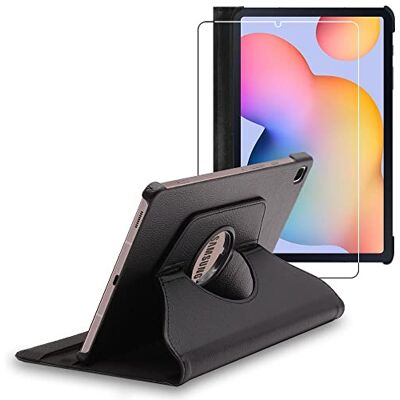 ebestStar Cover per Samsung Galaxy Tab S6 Lite 10.4 P610 P615 (2022, 2020), Custodia Protezione Rotazione 360, Pelle PU, Nero + Vetro Temperato ebestStar Cover per Samsung Galaxy Tab S6 Lite 10.4 P610 P615 (2022, 2020), Custodia Protezione Rotazione 360, Pelle PU, Nero + Vetro Temperato