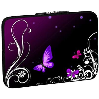 PEDEA Borsa Custodia per Laptop 13,3 pollici neoprene, purple butterfly PEDEA Borsa Custodia per Laptop 13,3 pollici neoprene, purple butterfly