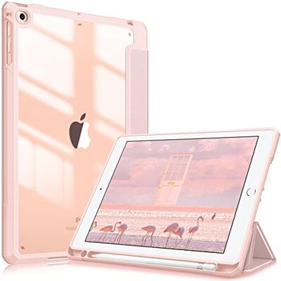 FINTIE Custodia per iPad 6a Gen. 2018 / 5a Gen. 2017 / iPad Air 2 / Air 9.7 Pollici con Pencil Holder, Antiurto Sottile Case Posteriore Trasparente Cover con Auto Sveglia/Sonno, Oro Rosa FINTIE Custodia per iPad 6a Gen. 2018 / 5a Gen. 2017 / iPad Air 2 / Air 9.7 Pollici con Pencil Holder, Antiurto Sottile Case Posteriore Trasparente Cover con Auto Sveglia/Sonno, Oro Rosa
