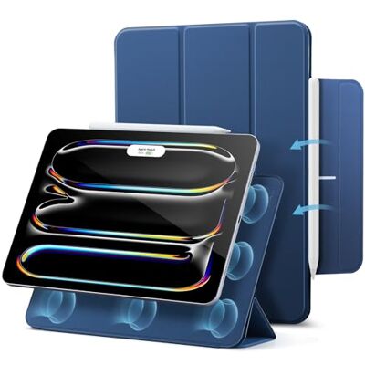 ESR Cover per iPad Pro 11" M5/M4 (2025/2024), Serie Rebound, Blu Custodia Magnetica con Supporto Trifold, Aggancio Magnetico, Supporto per Pencil Pro/USB-C, Auto Attivazione/Standby ESR Cover per iPad Pro 11" M5/M4 (2025/2024), Serie Rebound, Blu Custodia Magnetica con Supporto Trifold, Aggancio Magnetico, Supporto per Pencil Pro/USB-C, Auto Attivazione/Standby