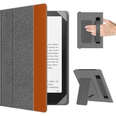 MoKo Custodia per 6,8,7" Kindle Paperwhite eReader Tablets,Plata Brillante Accessori eReader per 6,8, 7 Pouces Kindle Paperwhite/Colorsoft/Kobo/Ocean, Custodia Leggera Folio ,Cinghia da Mano, Support MoKo Custodia per 6,8,7" Kindle Paperwhite eReader Tablets,Plata Brillante Accessori eReader per 6,8, 7 Pouces Kindle Paperwhite/Colorsoft/Kobo/Ocean, Custodia Leggera Folio ,Cinghia da Mano, Support