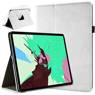 doupi Deluxe Custodia per iPad PRO (12,9 Pollici) 2018, 360 Gradi Rotable Protezione con Smart Funzione Sleep/Wake Up Etui Stare in Piedi Protettiva, Bianco doupi Deluxe Custodia per iPad PRO (12,9 Pollici) 2018, 360 Gradi Rotable Protezione con Smart Funzione Sleep/Wake Up Etui Stare in Piedi Protettiva, Bianco