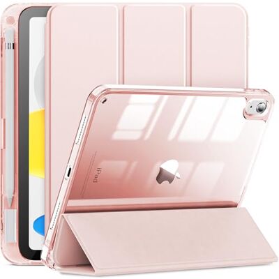 INFILAND Custodia per iPad (A16) 11./10. Generazione (2025/2022), Cover Smart Case Antiurto con Retro Trasparente, Protezione con Funzione Auto Sleep/Wake, Rosa INFILAND Custodia per iPad (A16) 11./10. Generazione (2025/2022), Cover Smart Case Antiurto con Retro Trasparente, Protezione con Funzione Auto Sleep/Wake, Rosa