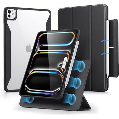 ESR Cover per iPad Pro 13" M5/M4 (2025/2024), Serie Rebound 360, Nero Custodia Magnetica Rimovibile, Supporto per Pencil Pro/USB-C, Supporto Verticale e Orizzontale ESR Cover per iPad Pro 13" M5/M4 (2025/2024), Serie Rebound 360, Nero Custodia Magnetica Rimovibile, Supporto per Pencil Pro/USB-C, Supporto Verticale e Orizzontale