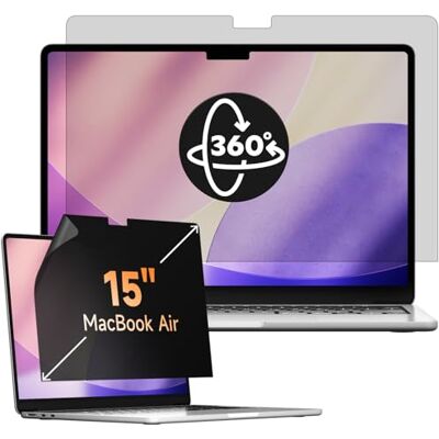 Mamol 360° Filtro Privacy per MacBook Air 15 Pollici M5 2026/ M4 2025/ M3 2024/ M2 2023, non rimovibile, filtro anti spia/blu luce filtro schermo privacy per Mac 15.3 Mamol 360° Filtro Privacy per MacBook Air 15 Pollici M5 2026/ M4 2025/ M3 2024/ M2 2023, non rimovibile, filtro anti spia/blu luce filtro schermo privacy per Mac 15.3