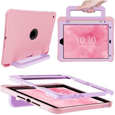 INFILAND Custodia per iPad 10,2" 9ª/8ª/7ª Gen (2021/2020/2019), Cover Robusta in Silicone Antiurto con Supporto, Maniglia e Porta Penna (Pink-Purple) INFILAND Custodia per iPad 10,2" 9ª/8ª/7ª Gen (2021/2020/2019), Cover Robusta in Silicone Antiurto con Supporto, Maniglia e Porta Penna (Pink-Purple)