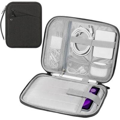 MoKo 7-8 pollici Tablet Sleeve Custodia da trasporto con maniglia, Borsa da viaggio protettiva imbottita per iPad Mini A17 Pro 8,3'' 2024, iPad Mini 6 8,3“ 2021, iPadMini 5 7,9” 2019, Nero & Grigio MoKo 7-8 pollici Tablet Sleeve Custodia da trasporto con maniglia, Borsa da viaggio protettiva imbottita per iPad Mini A17 Pro 8,3'' 2024, iPad Mini 6 8,3“ 2021, iPadMini 5 7,9” 2019, Nero & Grigio