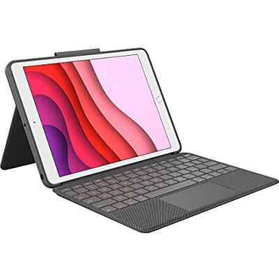 Logitech Combo Touch per iPad (7a, 8a e 9a generazione) Custodia con trackpad di precisione, Layout Tedesco QWERTZ Nero Logitech Combo Touch per iPad (7a, 8a e 9a generazione) Custodia con trackpad di precisione, Layout Tedesco QWERTZ Nero