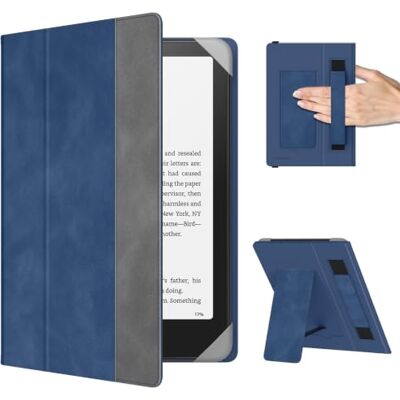 MoKo Custodia per 6,8,7" Kindle Paperwhite eReader Tablets, Blu/Grigio Accessori eReader per 6,8, 7 Pouces Kindle Paperwhite/Colorsoft/Kobo/Ocean, Custodia Leggera Folio ,Cinghia da Mano, Support MoKo Custodia per 6,8,7" Kindle Paperwhite eReader Tablets, Blu/Grigio Accessori eReader per 6,8, 7 Pouces Kindle Paperwhite/Colorsoft/Kobo/Ocean, Custodia Leggera Folio ,Cinghia da Mano, Support