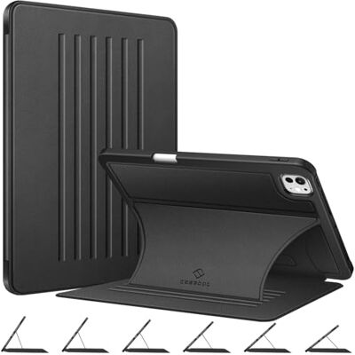 FINTIE Custodia magnetica con supporto per iPad Pro 11" M4 (2024) (numero modello: A2836/A2837/A3006) Cover antiurto in morbido TPU con portapenne, accensione e spegnimento automatico, nero FINTIE Custodia magnetica con supporto per iPad Pro 11" M4 (2024) (numero modello: A2836/A2837/A3006) Cover antiurto in morbido TPU con portapenne, accensione e spegnimento automatico, nero