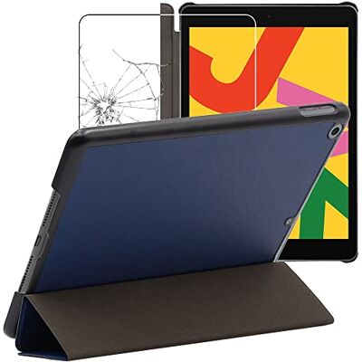 ebestStar Cover per iPad 10.2 (2019, 2020, 2021) Apple, Custodia Protezione Flip Magnetica, Slim Case Sottile Pelle PU, Blu scuro + Vetro Temperato ebestStar Cover per iPad 10.2 (2019, 2020, 2021) Apple, Custodia Protezione Flip Magnetica, Slim Case Sottile Pelle PU, Blu scuro + Vetro Temperato