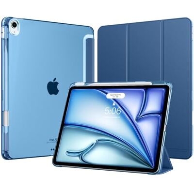 MoKo Cover per iPad Air 13 Pollici Case (M4/M3/M2) con Portapenna Cover per iPad Air 13 2026/2025/2024, Trifold Sottile Leggera Custodia con Retro in PC Rigido Traslucido, Blu Marino MoKo Cover per iPad Air 13 Pollici Case (M4/M3/M2) con Portapenna Cover per iPad Air 13 2026/2025/2024, Trifold Sottile Leggera Custodia con Retro in PC Rigido Traslucido, Blu Marino