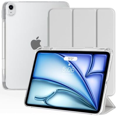 TiMOVO Cover per iPad Air 11" M4/M3/M2, Air 5a/4a Gen 10,9“, Gray Albicocca Custodia con Portapenne, Supporto e Retro Traslucido, Auto Sveglia/Sonno TiMOVO Cover per iPad Air 11" M4/M3/M2, Air 5a/4a Gen 10,9“, Gray Albicocca Custodia con Portapenne, Supporto e Retro Traslucido, Auto Sveglia/Sonno