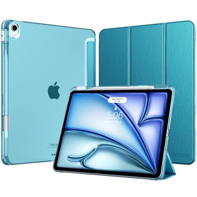 MoKo Cover per iPad Air 13 Pollici Case (M4/M3/M2) con Portapenna Cover per iPad Air 13 2026/2025/2024, Trifold Sottile Leggera Custodia con Retro in PC Rigido Traslucido, Blu Francese MoKo Cover per iPad Air 13 Pollici Case (M4/M3/M2) con Portapenna Cover per iPad Air 13 2026/2025/2024, Trifold Sottile Leggera Custodia con Retro in PC Rigido Traslucido, Blu Francese