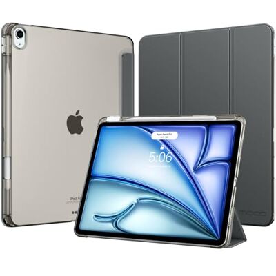 MoKo Cover per iPad Air 13 Pollici Case (M4/M3/M2) con Portapenna Cover per iPad Air 13 2026/2025/2024, Trifold Sottile Leggera Custodia con Retro in PC Rigido Traslucido, Grigio Siderale MoKo Cover per iPad Air 13 Pollici Case (M4/M3/M2) con Portapenna Cover per iPad Air 13 2026/2025/2024, Trifold Sottile Leggera Custodia con Retro in PC Rigido Traslucido, Grigio Siderale