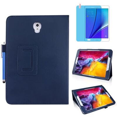 MEIYOUQI Custodia per Samsung Galaxy Tab S3 9.7 Inch 2017 (SM-T820 T825 T827),Sottile Pelle Multi-angli Stand Protezione totale Tablet Cover Caso Con Penna Stilo, Pellicola Per Schermo (Blue) MEIYOUQI Custodia per Samsung Galaxy Tab S3 9.7 Inch 2017 (SM-T820 T825 T827),Sottile Pelle Multi-angli Stand Protezione totale Tablet Cover Caso Con Penna Stilo, Pellicola Per Schermo (Blue)