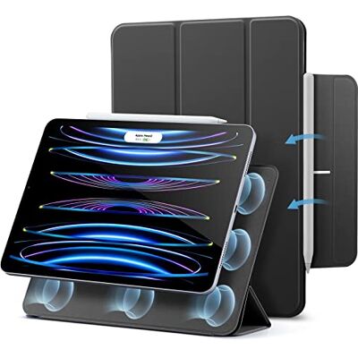 ESR Cover per iPad Pro 11" (2022/2021/2020/2018, 4a/3a/2a/1a Gen), Nero Custodia Magnetica con Supporto Completo per Pencil 2, Aggancio Magnetico, Supporto a Due Posizioni, Auto Attivazione/Standby ESR Cover per iPad Pro 11" (2022/2021/2020/2018, 4a/3a/2a/1a Gen), Nero Custodia Magnetica con Supporto Completo per Pencil 2, Aggancio Magnetico, Supporto a Due Posizioni, Auto Attivazione/Standby