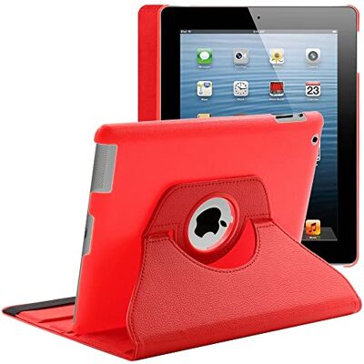 ebestStar Cover per iPad 4 3 2 Apple, Custodia Protezione Rotazione 360, Pelle PU, Rosso ebestStar Cover per iPad 4 3 2 Apple, Custodia Protezione Rotazione 360, Pelle PU, Rosso