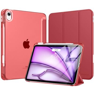 MoKo Cover per iPad Air 11 Pollici (M4/M3/M2) 2026/2025/2024 con Portapenna Cover per iPad Air 5a/4a Gen 10,9" 2022/2020,Custodia iPad Air Trifold Sottile Leggera conRetro PC Rigido Traslucido,Borgogna MoKo Cover per iPad Air 11 Pollici (M4/M3/M2) 2026/2025/2024 con Portapenna Cover per iPad Air 5a/4a Gen 10,9" 2022/2020,Custodia iPad Air Trifold Sottile Leggera conRetro PC Rigido Traslucido,Borgogna