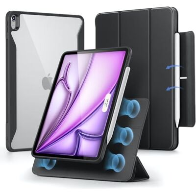 ESR Cover per iPad Air 13" M4/M3/M2 (2026/2025/2024), Nero Custodia Magnetica Rimovibile, Supporto per Pencil Pro/USB-C, Supporto Verticale e Orizzontale, Serie Rebound 360 ESR Cover per iPad Air 13" M4/M3/M2 (2026/2025/2024), Nero Custodia Magnetica Rimovibile, Supporto per Pencil Pro/USB-C, Supporto Verticale e Orizzontale, Serie Rebound 360