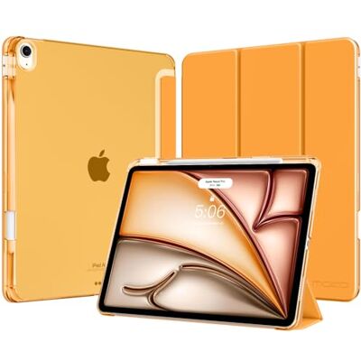 MoKo Cover per iPad Air 13 Pollici Case (M4/M3/M2) con Portapenna Cover per iPad Air 13 2026/2025/2024, Trifold Sottile Leggera Custodia con Retro in PC Rigido Traslucido, Papaia MoKo Cover per iPad Air 13 Pollici Case (M4/M3/M2) con Portapenna Cover per iPad Air 13 2026/2025/2024, Trifold Sottile Leggera Custodia con Retro in PC Rigido Traslucido, Papaia