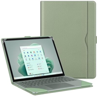 FINTIE Custodia a libro per Microsoft Surface Laptop 5/4/3/2 da 13,5 pollici (modello: 1951/1868/1958/1950/1867/1769), custodia protettiva a libro in pelle PU di alta qualità con grande tasca, salvia FINTIE Custodia a libro per Microsoft Surface Laptop 5/4/3/2 da 13,5 pollici (modello: 1951/1868/1958/1950/1867/1769), custodia protettiva a libro in pelle PU di alta qualità con grande tasca, salvia