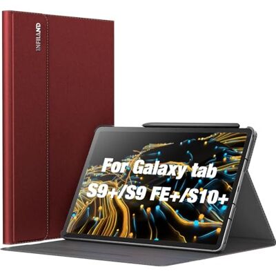 INFILAND Custodia per Samsung Galaxy Tab S10+ Plus/S9 FE+/S9+ Plus 12.4 pollici 2024/2023 Release, Supporto Multi-angolo, Funzione di auto-sveglia/sonno, Rosso Scuro INFILAND Custodia per Samsung Galaxy Tab S10+ Plus/S9 FE+/S9+ Plus 12.4 pollici 2024/2023 Release, Supporto Multi-angolo, Funzione di auto-sveglia/sonno, Rosso Scuro