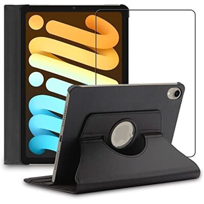 ebestStar Cover per iPad mini 2021 8.3'' (6 gen) Apple, Custodia Protezione Rotazione 360, Pelle PU, Nero + Vetro Temperato ebestStar Cover per iPad mini 2021 8.3'' (6 gen) Apple, Custodia Protezione Rotazione 360, Pelle PU, Nero + Vetro Temperato